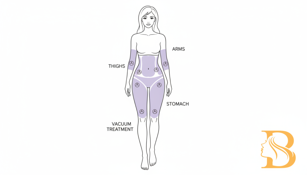 Vacuum skin treatment areas including thighs stomach arms and buttocks London